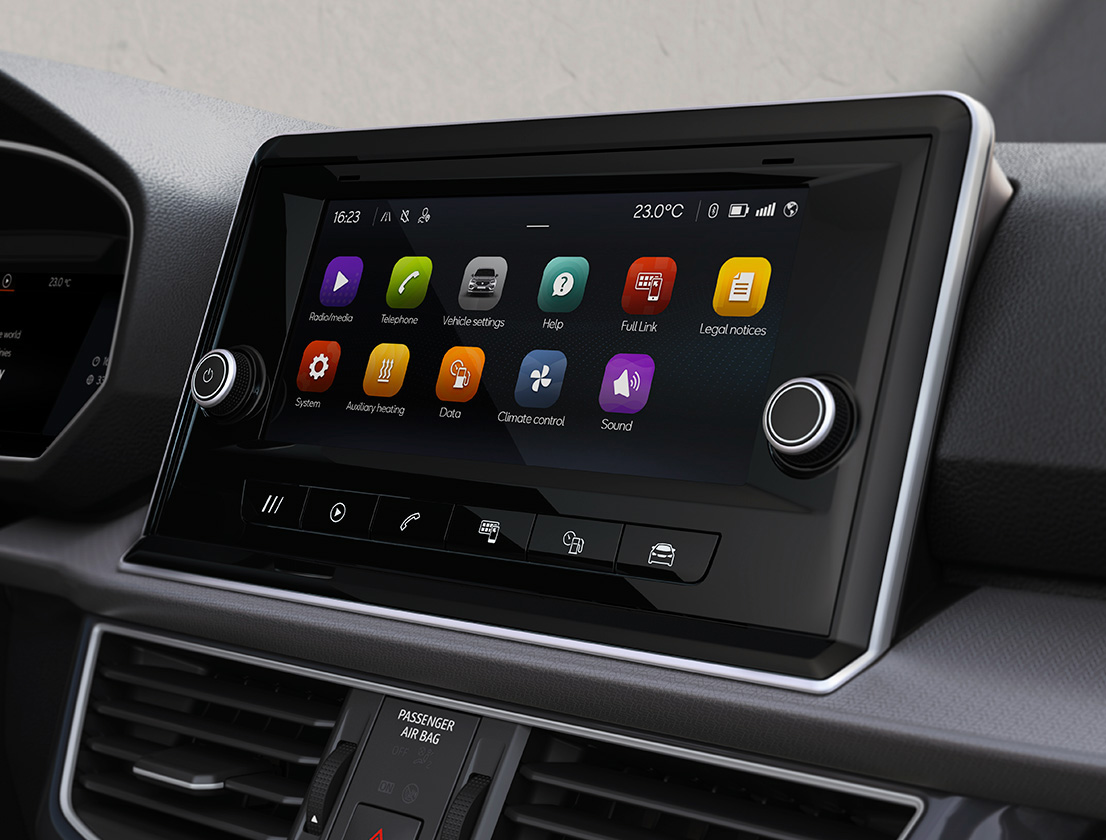 SEAT Tarraco autosisese info- ja meelelahutussüsteemi ekraan