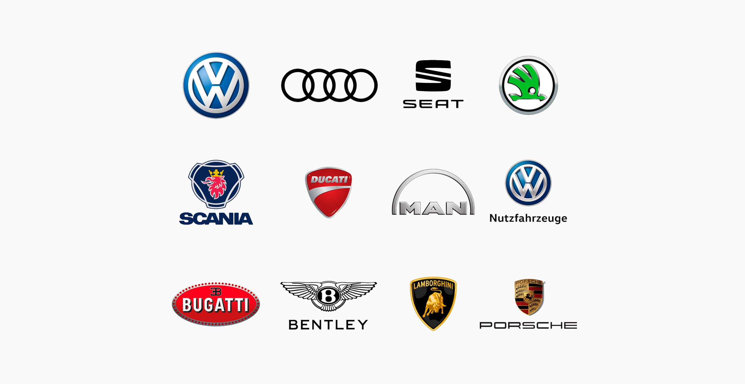 Karjäärivõimalusi pakkuvate Volkswageni kontserni ettevõtete logod – SEAT tööandjana