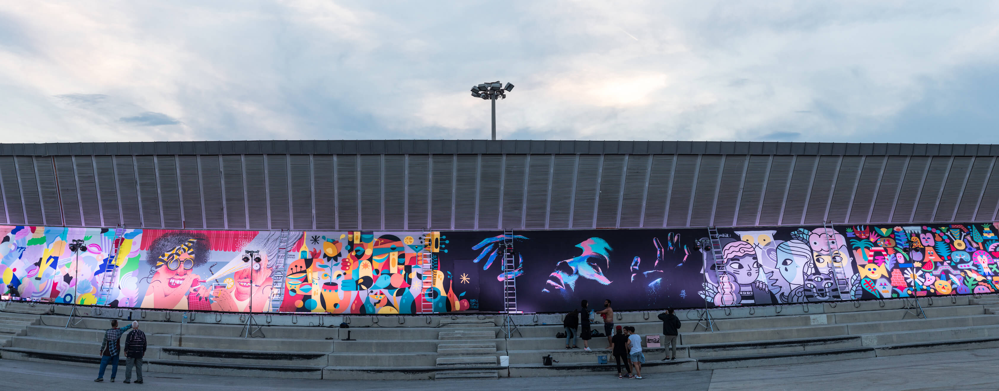 Tänavakunstiga täidetud sein Barcelonas muusikafestivalil Primavera Sound, mille sponsor on SEAT