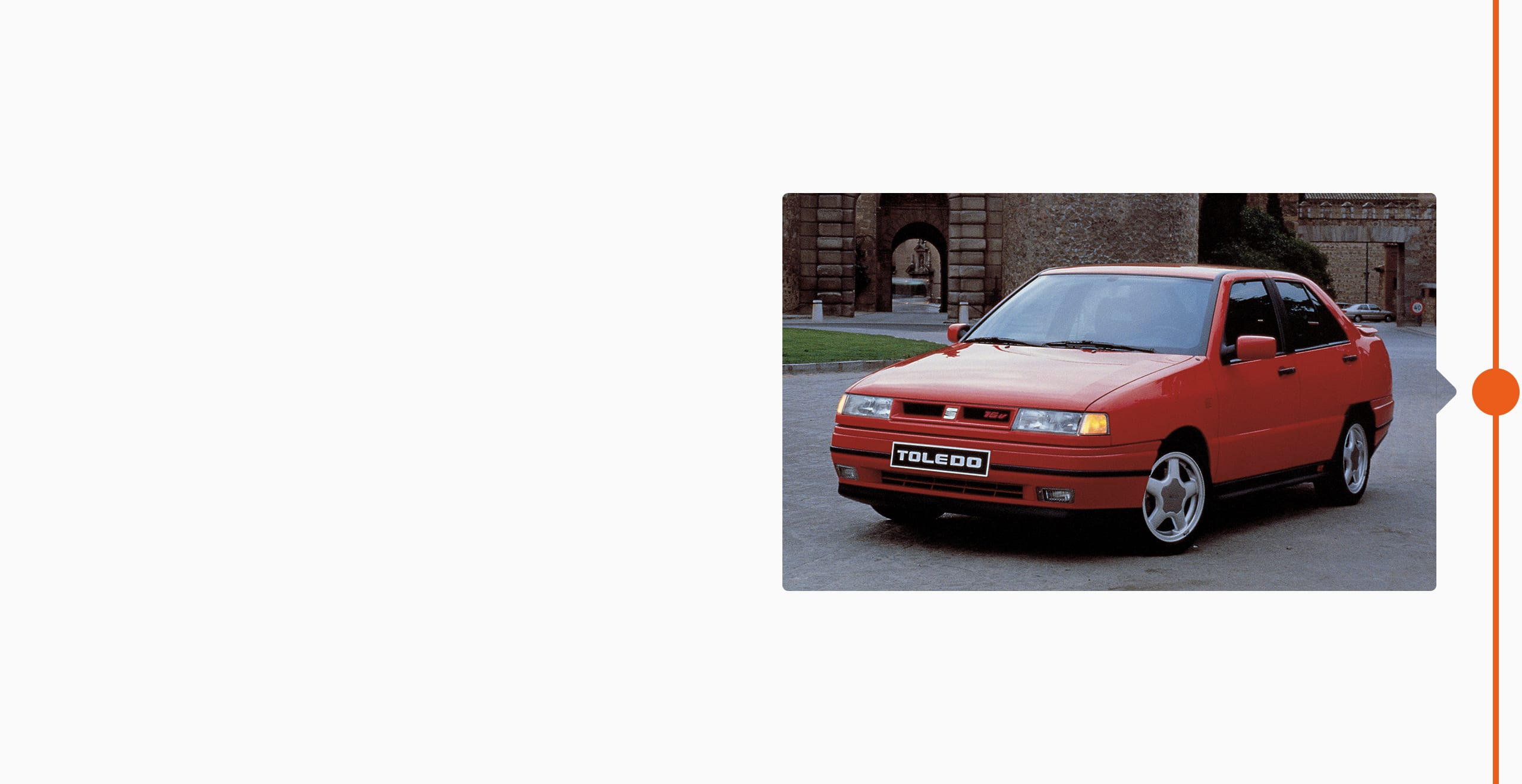 SEATi brändi ajalugu 1991 - originaal SEAT Toledo sedaan auto